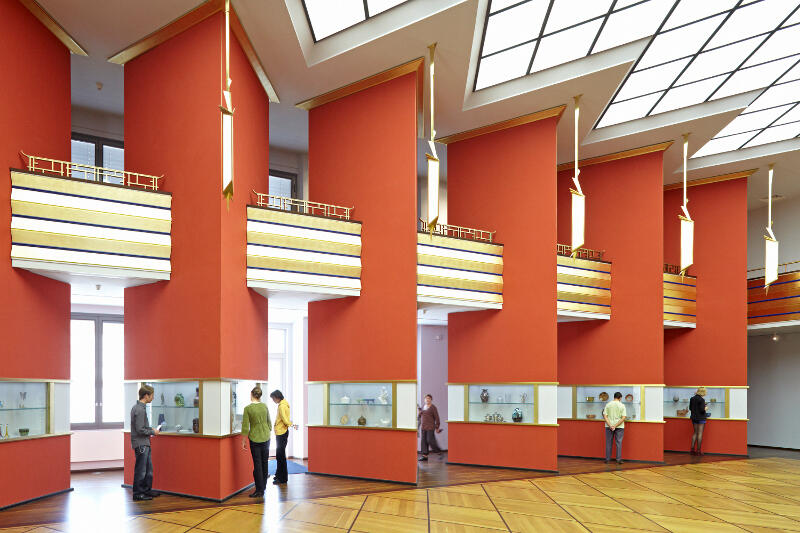 Die Pfeilerhalle im Grassi Museum in Leipzig.