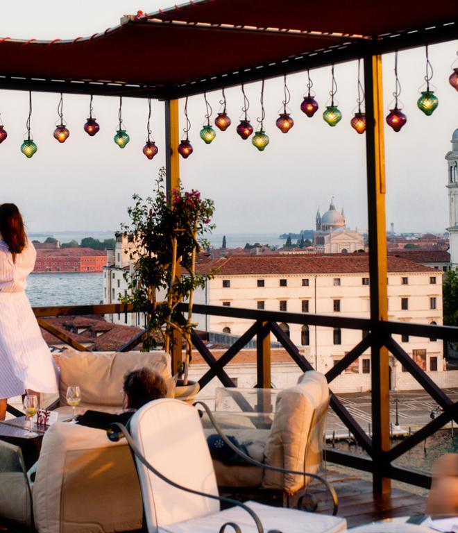 Ausblick von der Rooftopbar des Bauer Palazzo in Venedig
