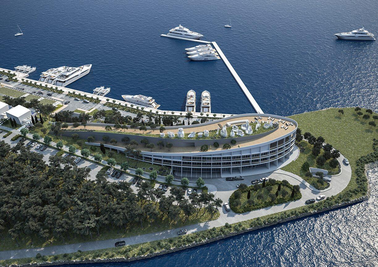 D-Resort Sibenik Außenansicht Designhotel in Sibenik Kroatien Hafen Marina