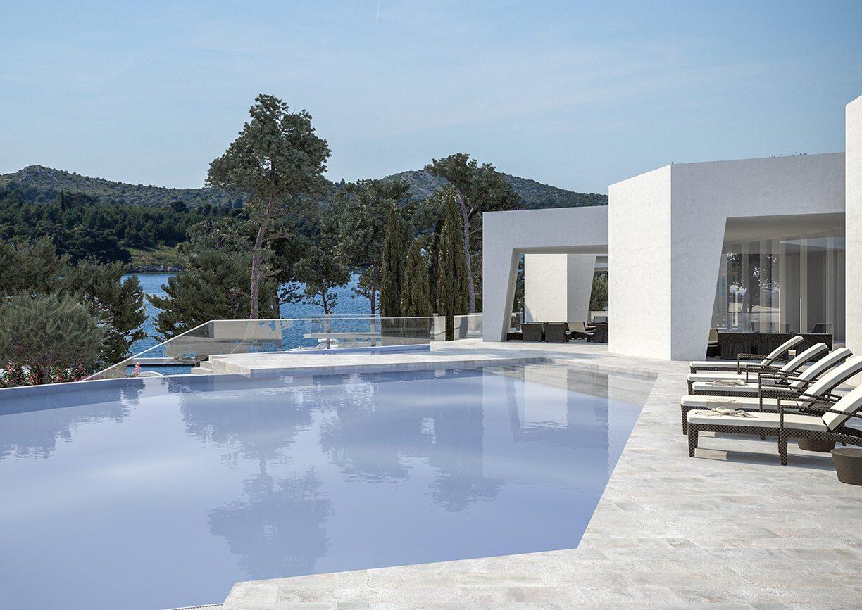 Exterior Außenansicht Pool D-Resort Designhotel in Sibenik Marina Kroatien Infinitypool