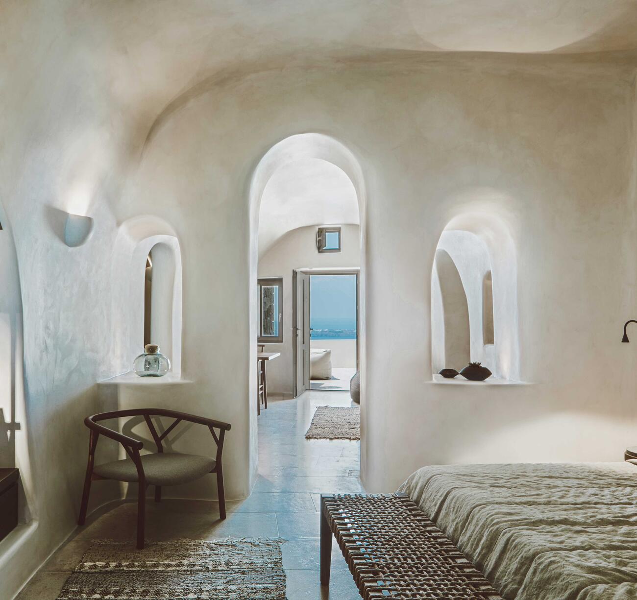 Zimmer Room Designhotel an der Ägäis Caldera Santorin Griechenland