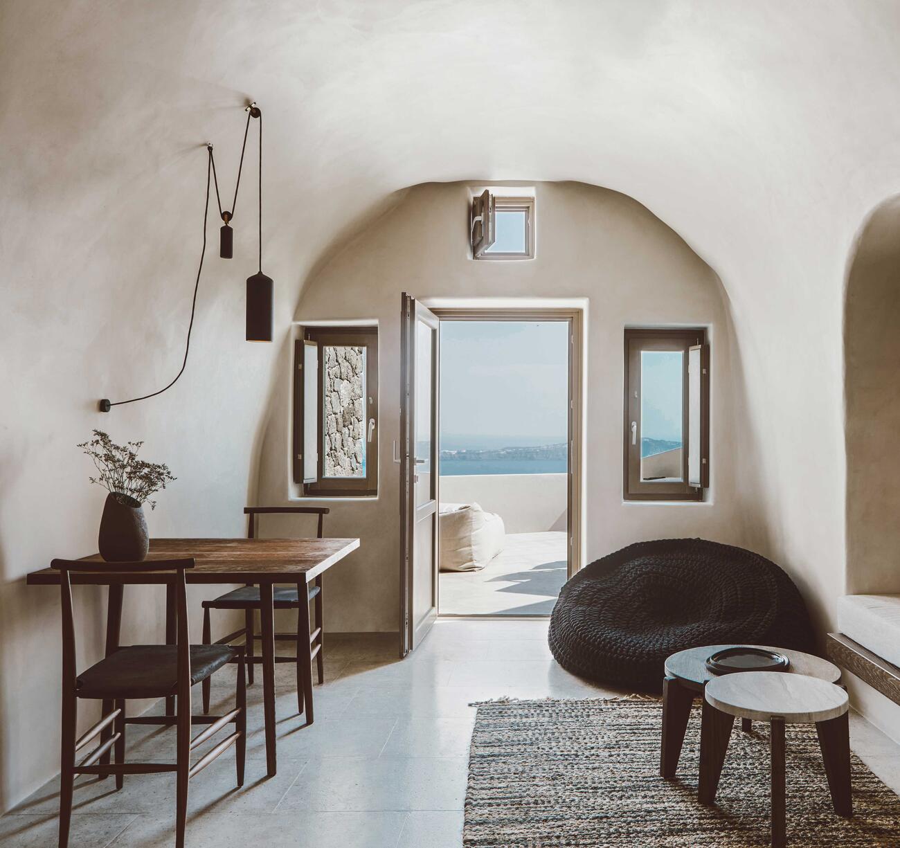 Zimmer Room Designhotel an der Ägäis Caldera Santorin Griechenland