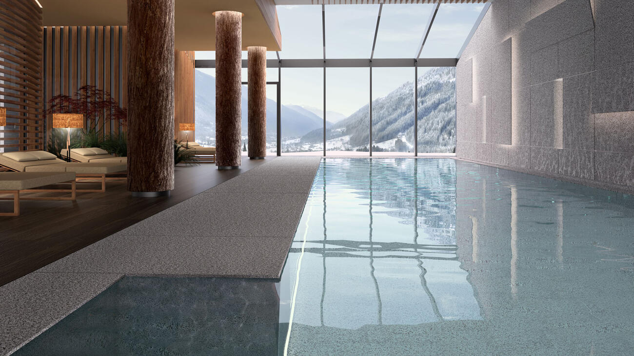 Pool Innen Nachhaltiges Wellnesshotel in Italien Lefay Resort & SPA Dolomiti